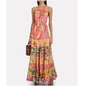NWT FARM Rio mixed pink prints tropical maxi
